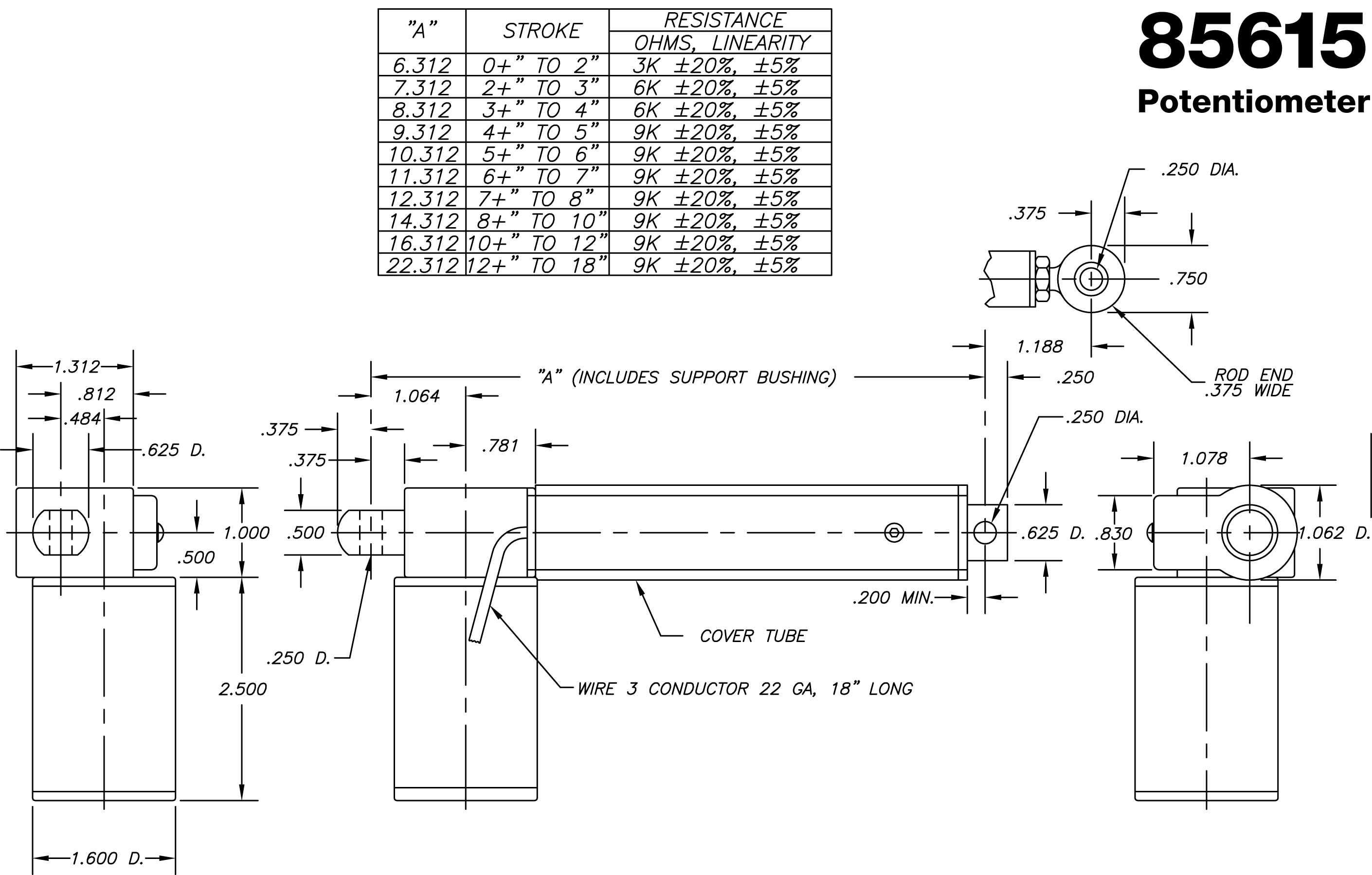 Motion Systems linear potentiometer wiring diagram 